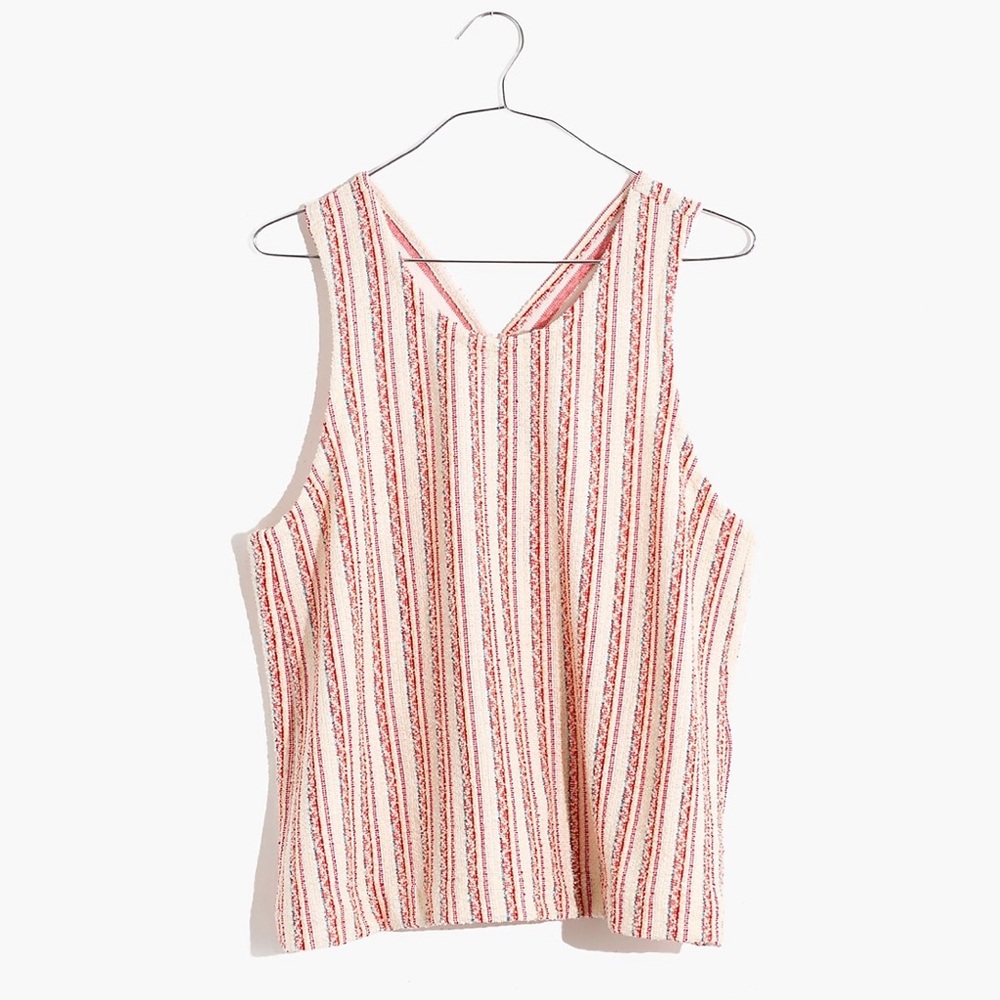 Madewell Boucle Striped Cross Back Tank Top